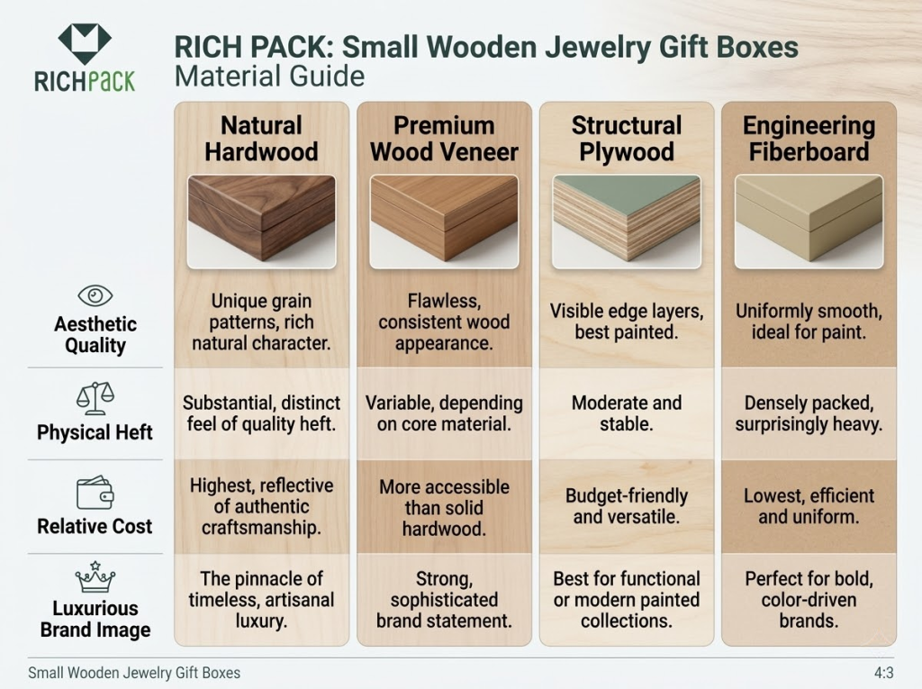 Exploring the Craftsmanship Behind Small Wooden Jewelry Gift Boxes - Solid Wood vs Veneer