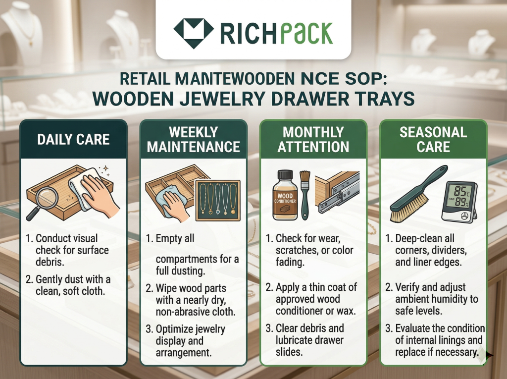 How to Maintain and Care for Wooden Jewelry Drawer Trays - Staff Training