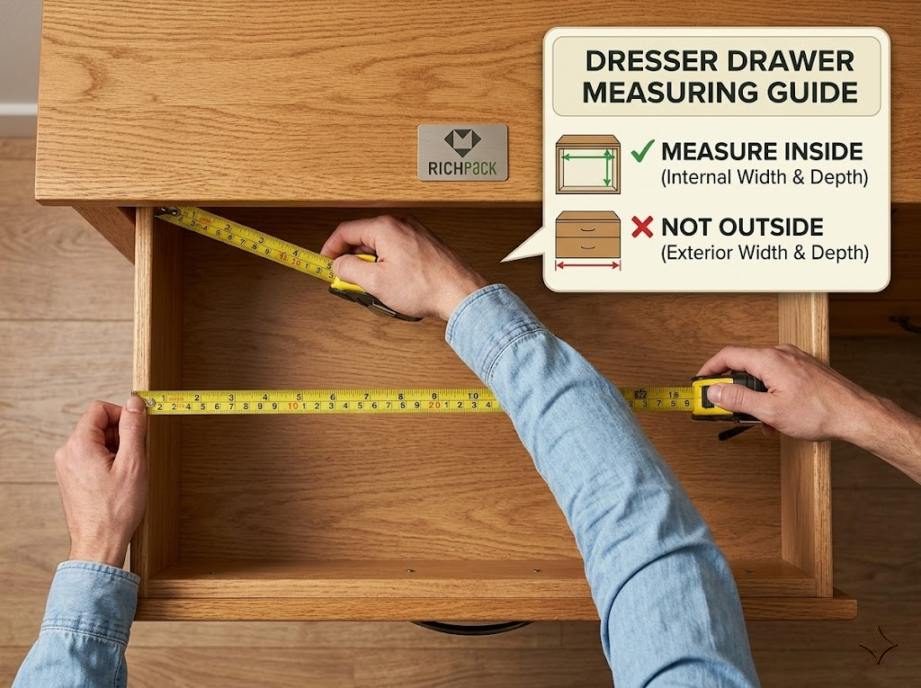 How to Use Drawer Jewelry Trays to Change Traditional Jewelry Storage - Step 1 Measure Your Drawer