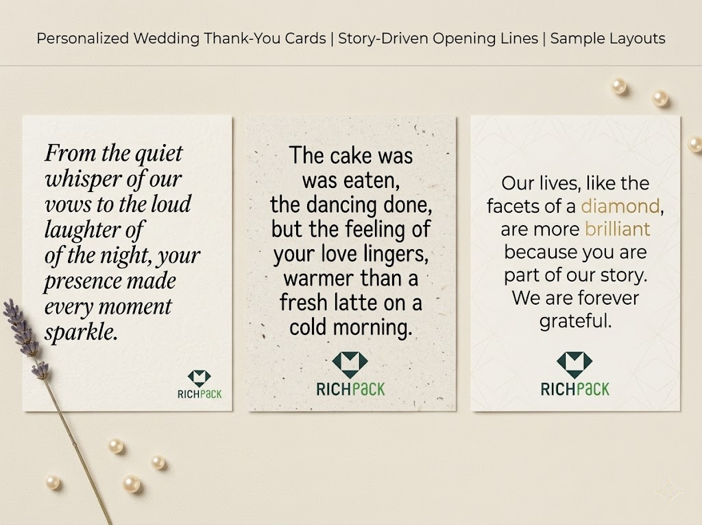 10 Creative Ideas for Personalized Wedding Thank You Cards - Story Cards