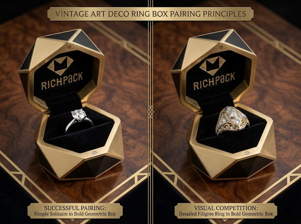 How to Pair a Vintage Art Deco Ring Box with Your Ring - The Exterior Must Frame, Not Compete