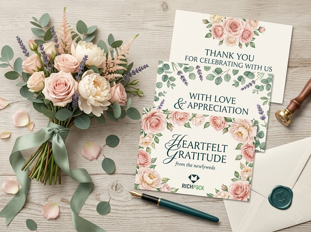 10 Creative Ideas for Personalized Wedding Thank You Cards - Watercolor Florals