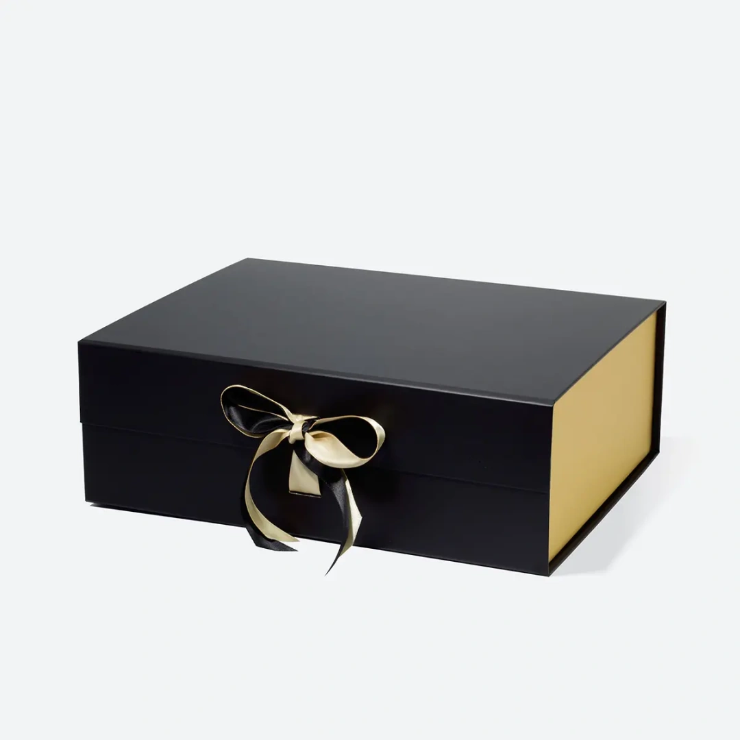 Magnetic Jewelry Box for Necklace & Ring | Black Cardboard Packaging | Richpack - black magnetic gift box 5