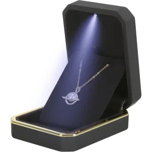Jewelry Box with Light Black LED Jewelry Box for Rings & Jewelry Display | Custom Packaging | Richpack - jewelry box with light​