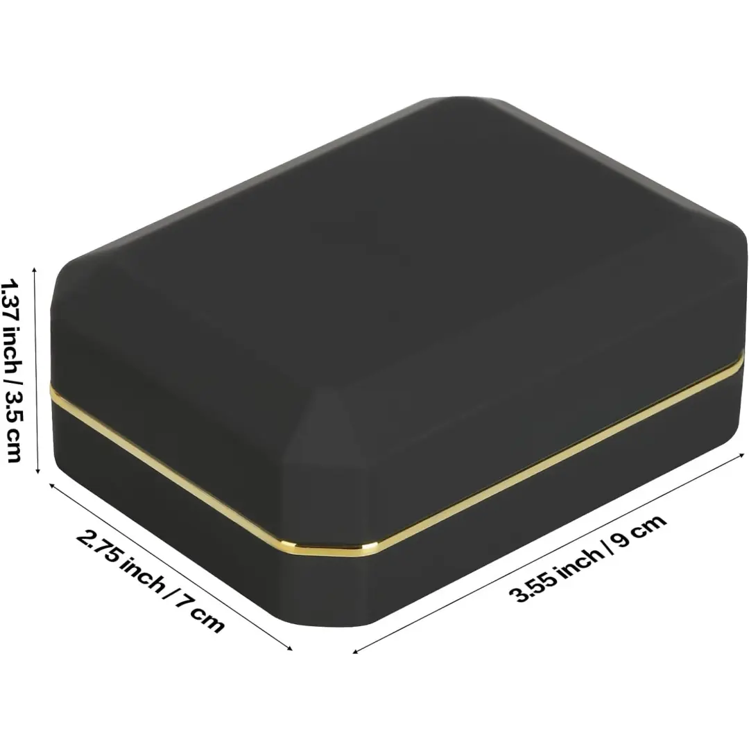 Jewelry Box with Light Black LED Jewelry Box for Rings & Jewelry Display | Custom Packaging | Richpack - jewelry box with light​ 4