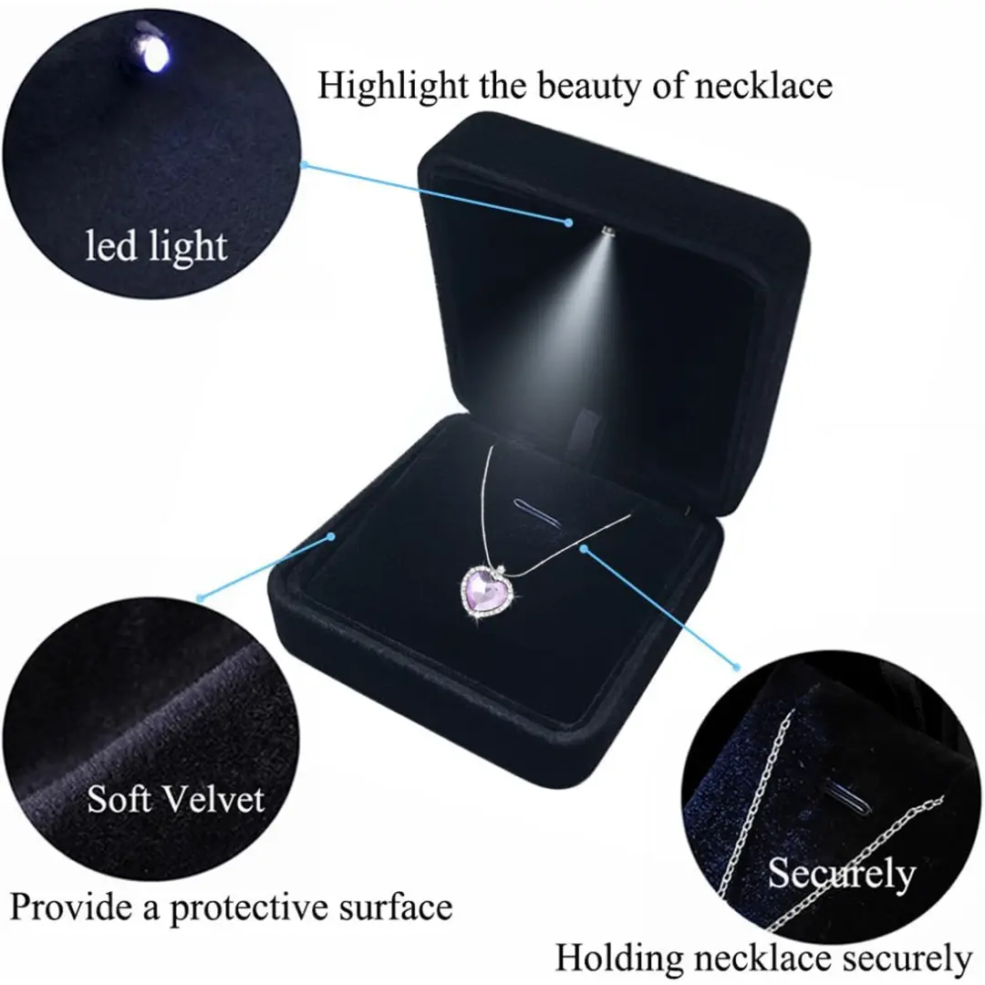 Jewelry Box with Light Black LED Jewelry Box for Rings & Jewelry Display | Custom Packaging | Richpack - led jewelry box​ 4