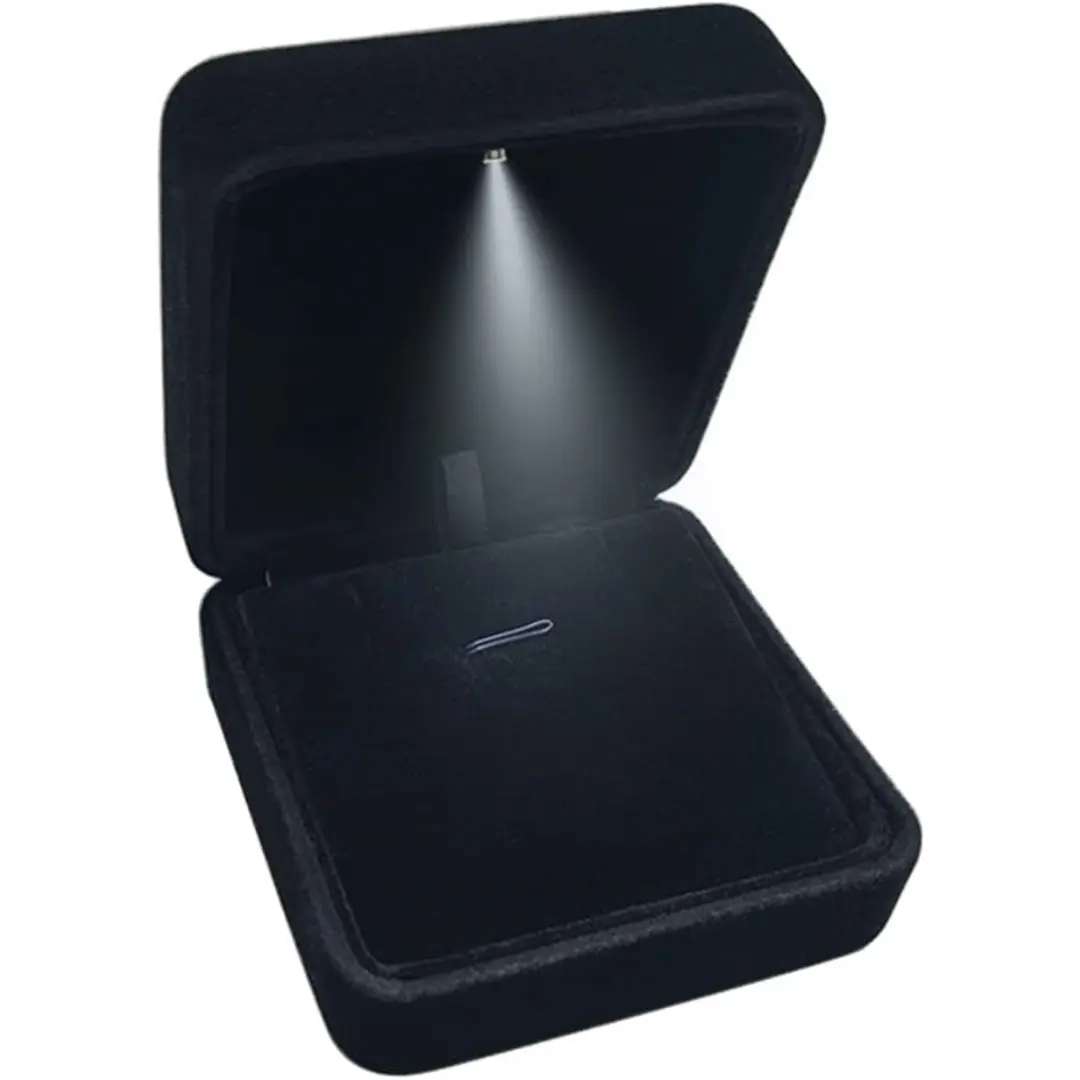 Jewelry Box with Light Black LED Jewelry Box for Rings & Jewelry Display | Custom Packaging | Richpack - led jewelry box​ 5