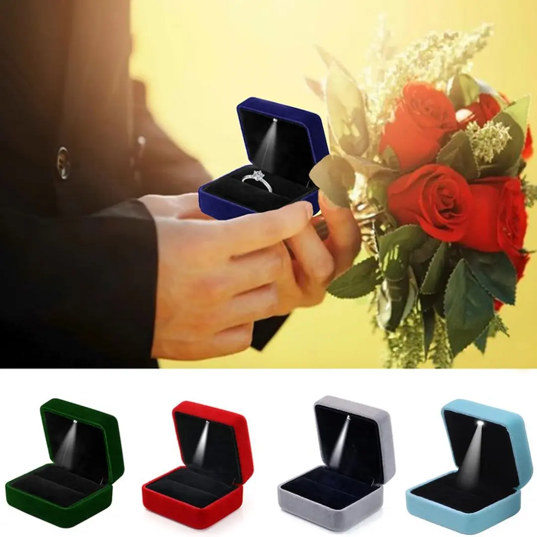 Jewelry Box with Light Black LED Jewelry Box for Rings & Jewelry Display | Custom Packaging | Richpack - light box jewelry​ 4