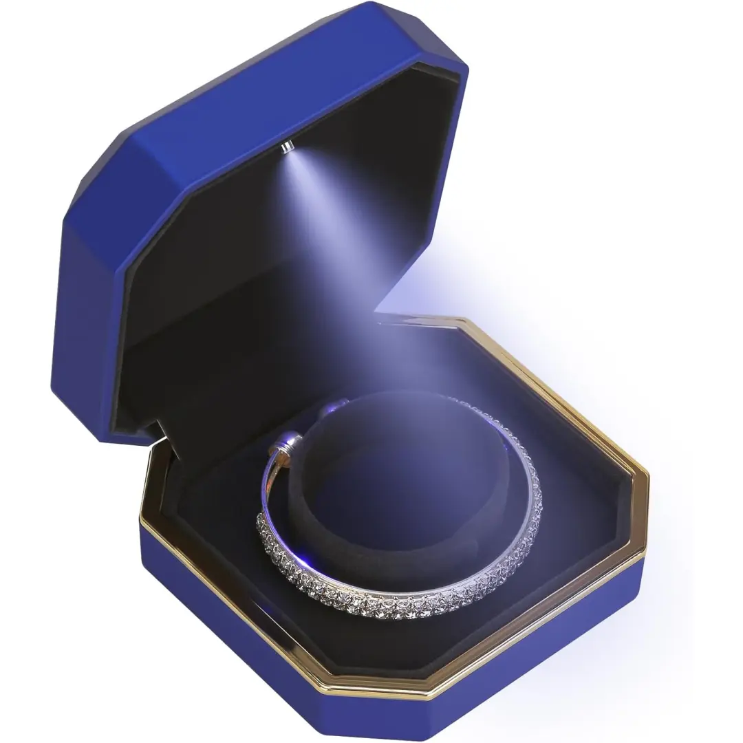 Jewelry Box with Light Black LED Jewelry Box for Rings & Jewelry Display | Custom Packaging | Richpack - lighted jewelry box​ 4