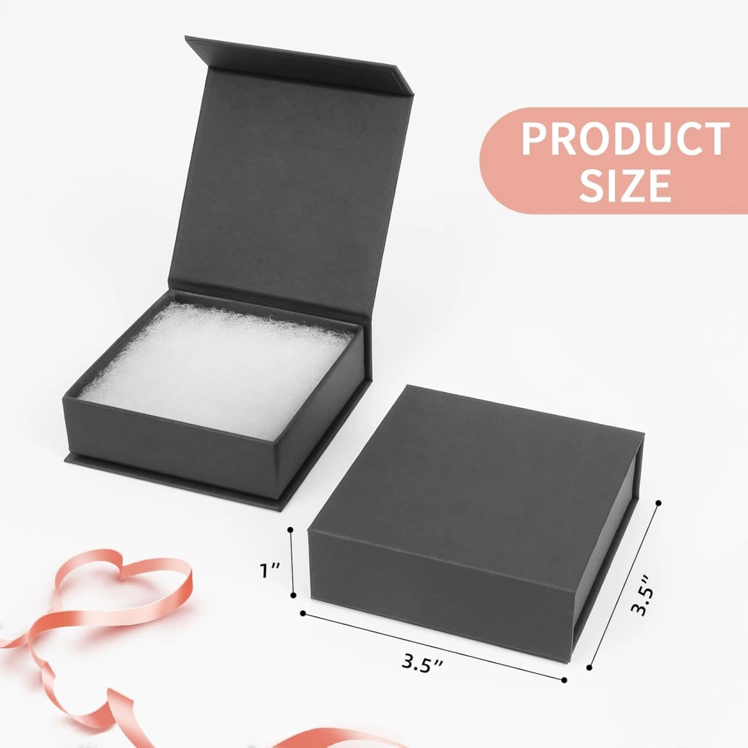 Magnetic Jewelry Box for Necklace & Ring | Black Cardboard Packaging | Richpack - magnetic jewelry box 2