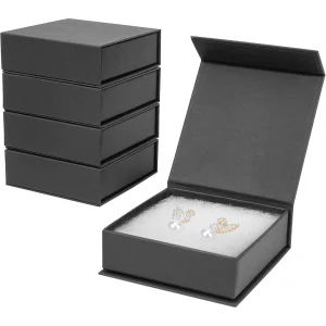 Magnetic Jewelry Box for Necklace & Ring | Black Cardboard Packaging | Richpack - magnetic jewelry box