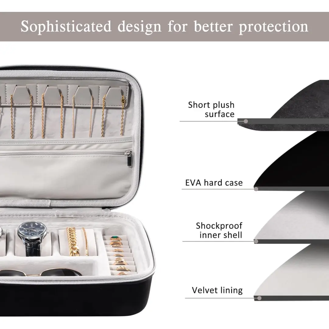 Personalized Mens Jewelry Box Black 11.7” | Custom Classic Packaging | Richpack - mens large jewelry box​