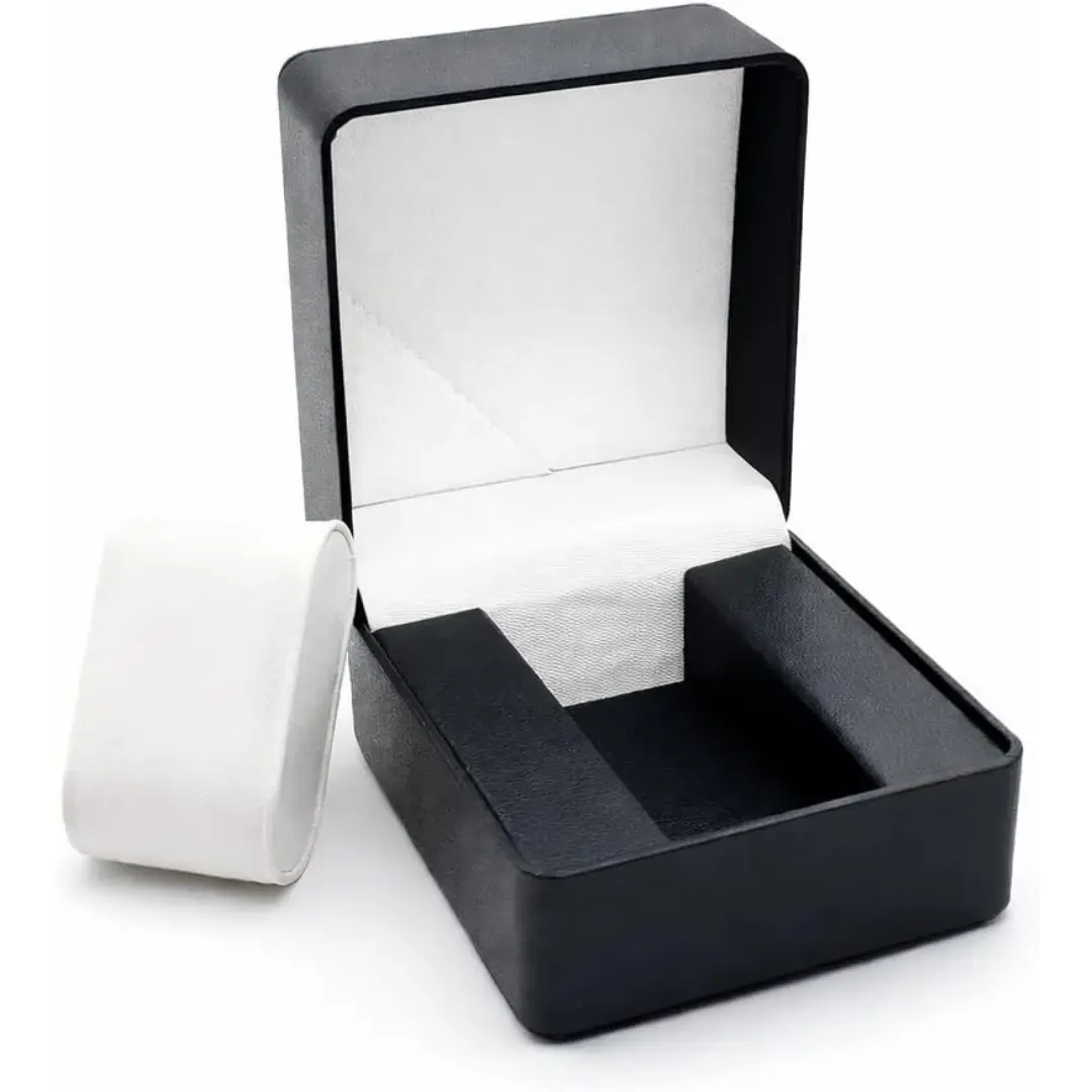 Mens Leather Jewelry Box Burgundy Faux Leather with Velvet Interior | Richpack Custom Jewelry Packaging - mens leather jewelry box​ 3