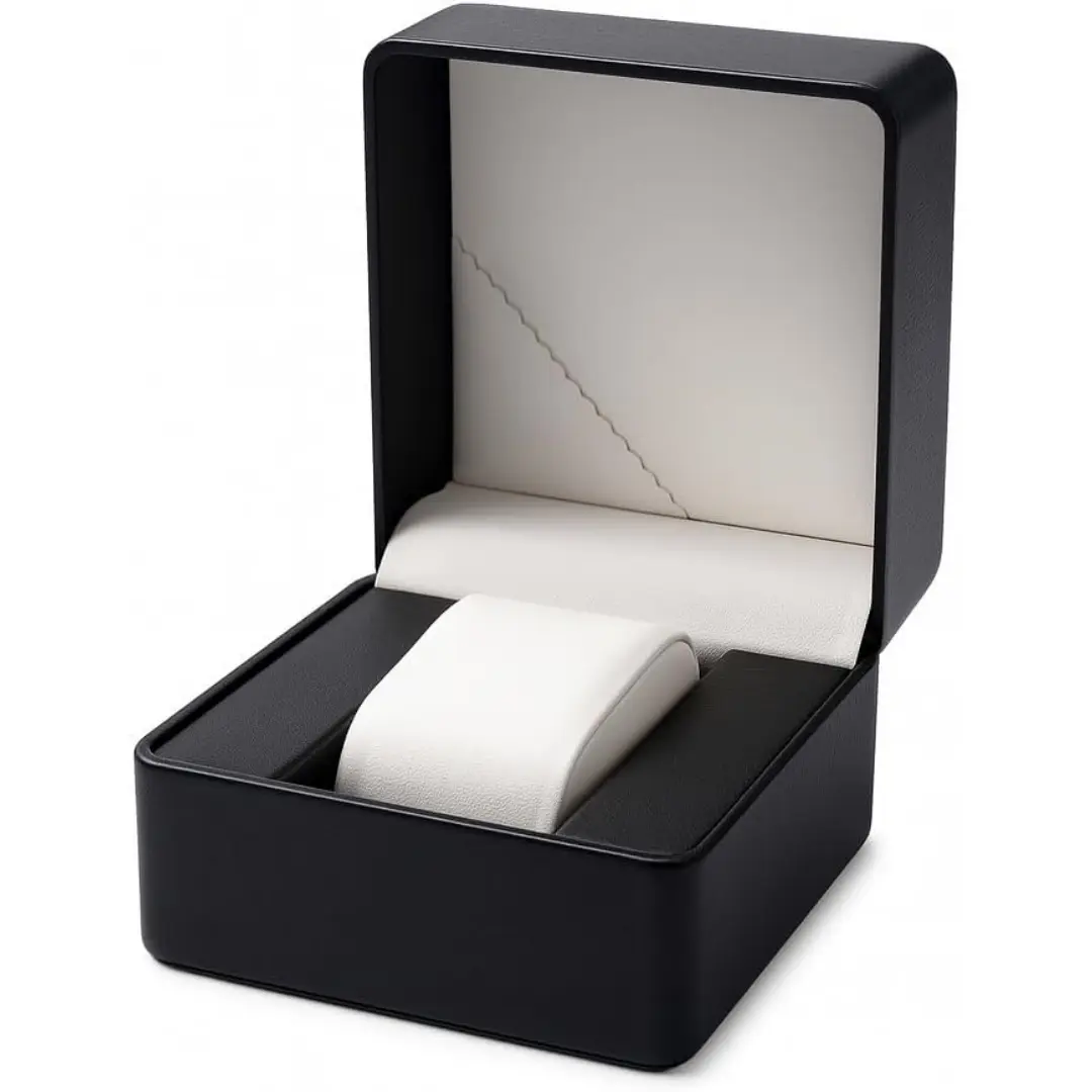 Mens Leather Jewelry Box Burgundy Faux Leather with Velvet Interior | Richpack Custom Jewelry Packaging - mens leather jewelry box​