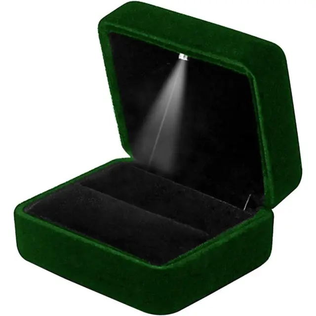 Ring Box with Light Black Velvet LED Ring Box | Custom Jewelry Packaging | Richpack - ring box with light​ 4