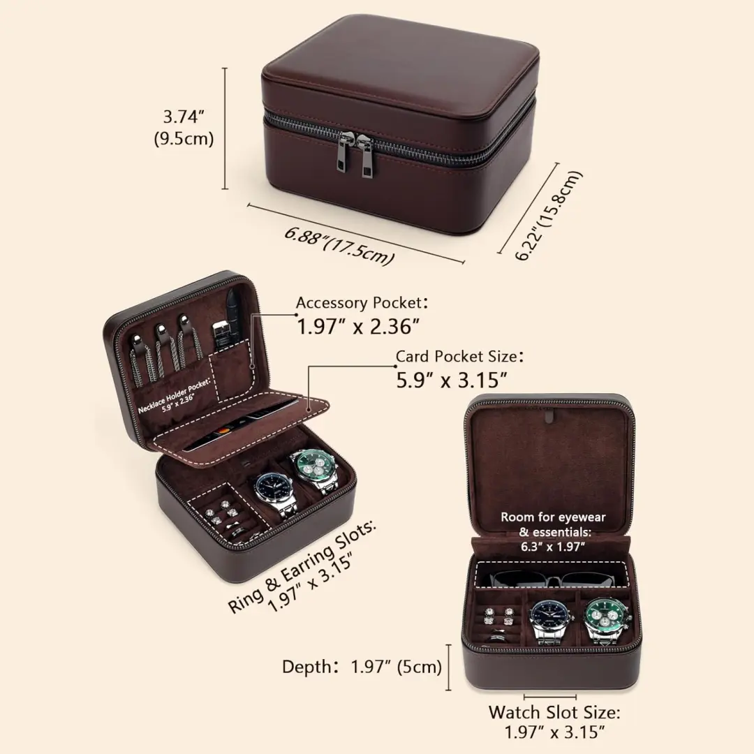 Mens Jewelry Box for Chains | Navy Blue Suede Tangle-Free Packaging | Richpack - travel jewelry box for men​ 2