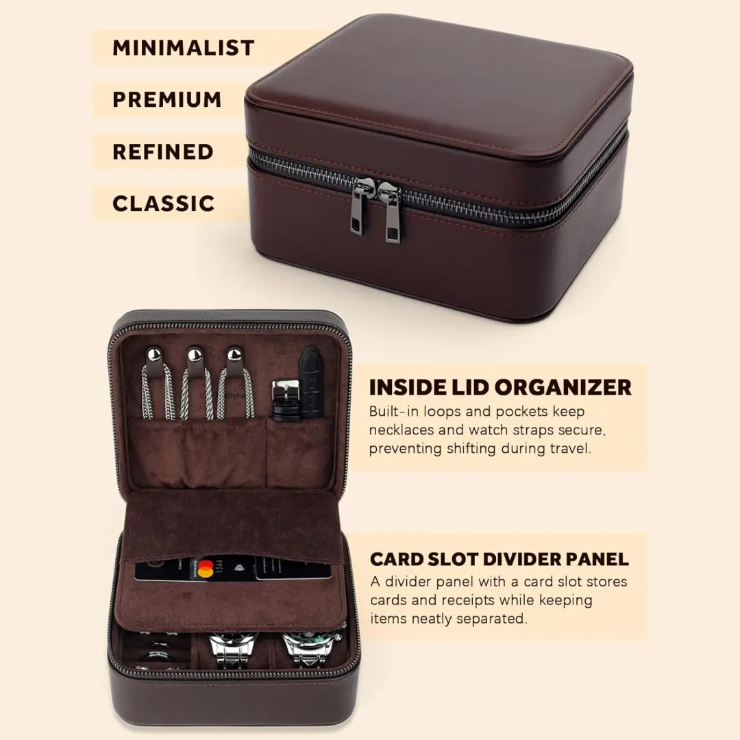 Mens Jewelry Box for Chains | Navy Blue Suede Tangle-Free Packaging | Richpack - travel jewelry box for men​ 4