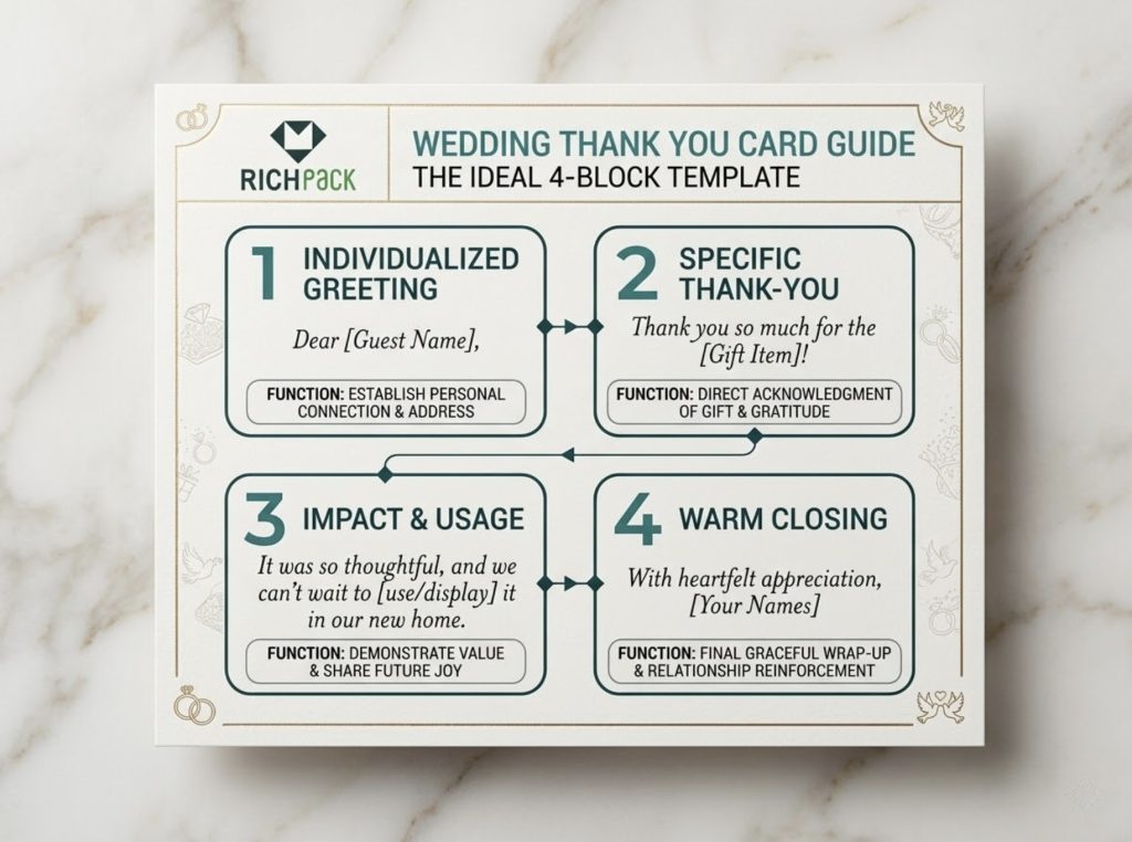 How to Write Wedding Thank You Card? - A Simple Four Part Template