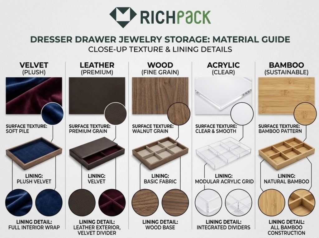 How to Choose The Best Jewelry Storage Trays for Drawers - Compare Materials Side by Side 1
