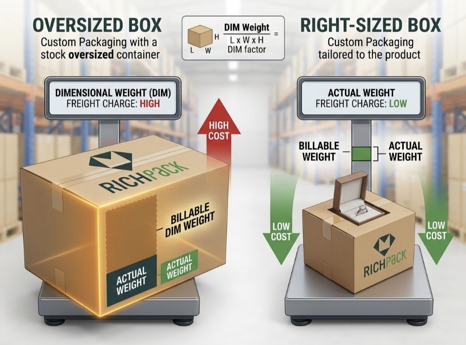 Custom Packaging vs. Stock Packaging: Detailed Guide - How Does DIM Weight Change Shipping Cost