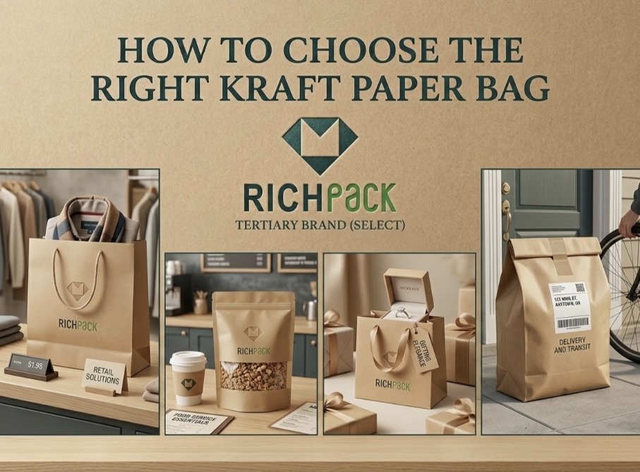 How to Choose the Right Kraft Paper Bag for Your Needs - Match Retail, Food, Gift, and Delivery Use Cases