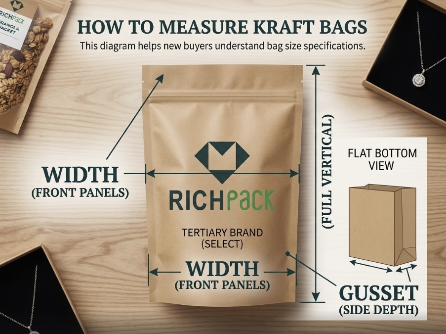 How to Choose the Right Kraft Paper Bag for Your Needs - Measure Product Length, Width, and Height the Right Way