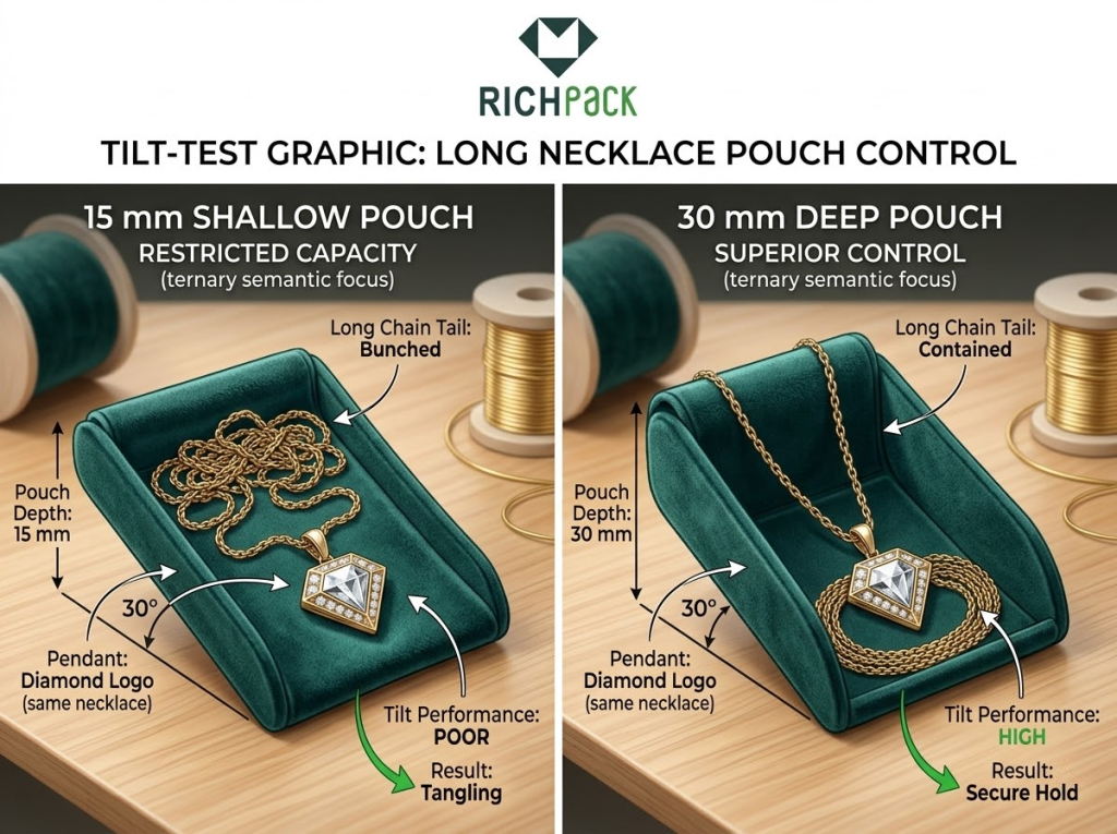 How to Choose the Right Necklace Box for Different Necklace Styles - Pouch Depth That Holds the Tail