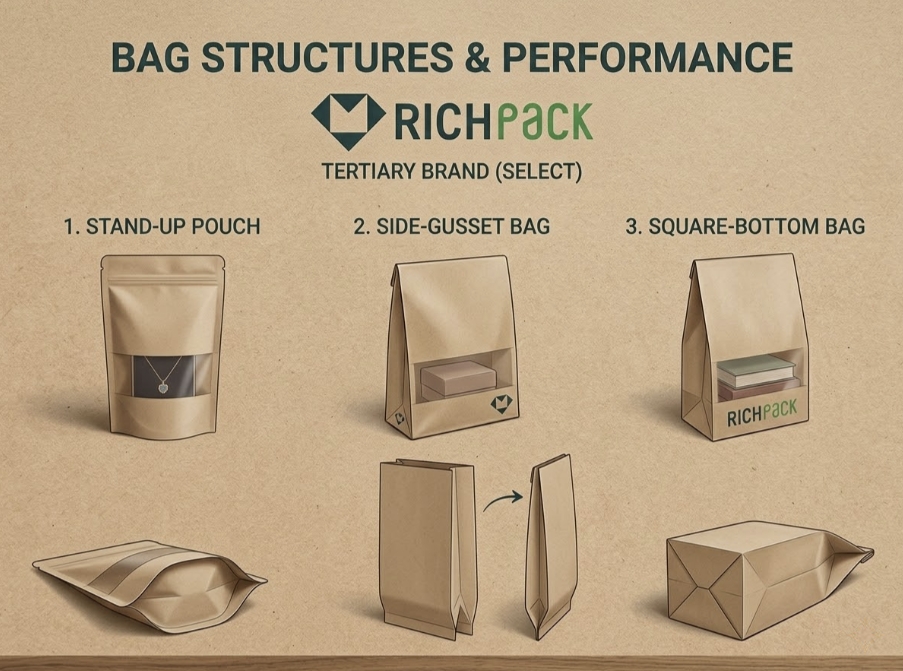 How to Choose the Right Kraft Paper Bag for Your Needs - What Is the Difference Between Flat, Square Bottom, and SOS Bags
