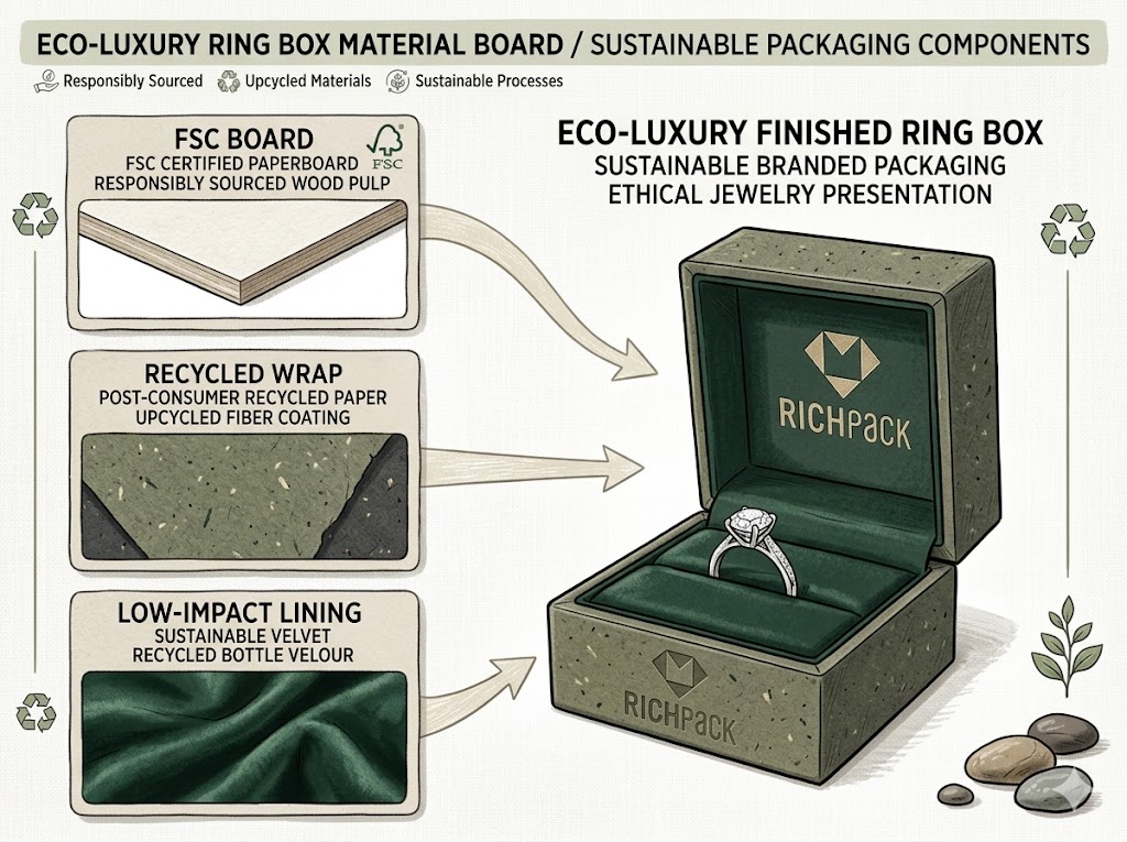 Ideias de caixas de armazenamento de anéis de luxo para joias de alta qualidade: quando a embalagem sustentável é a escolha estratégica certa?