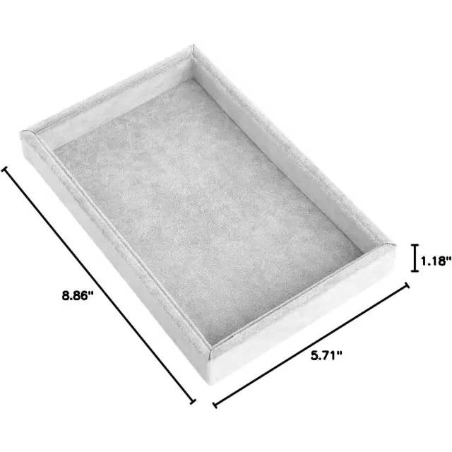 Smykkebrett | Stabelbart fløyelsbrett, grått | Richpack - smykkebrett 4