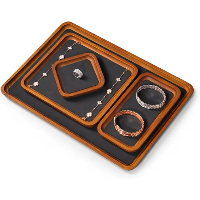 Rotaslietu paplāte no koka | Klasiskā valriekstu krāsas displeja paplāte | Richpack - rotaslietu paplāte no koka 2