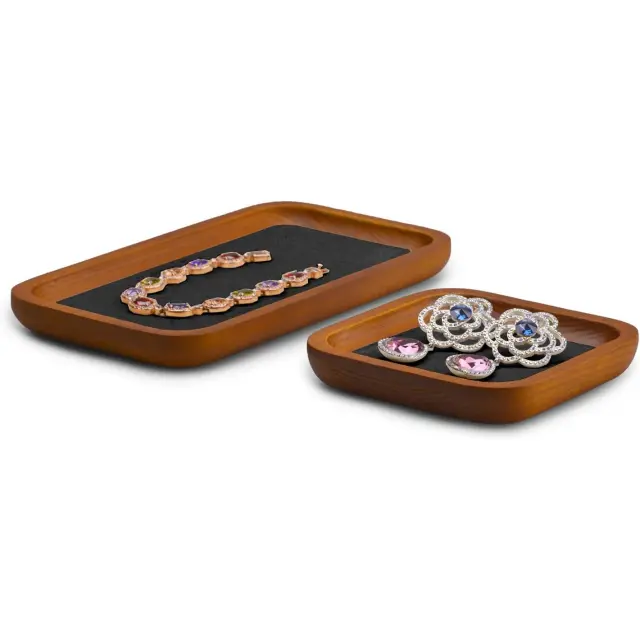 Rotaslietu paplāte no koka | Klasiskā valriekstu krāsas displeja paplāte | Richpack - rotaslietu paplāte no koka 4