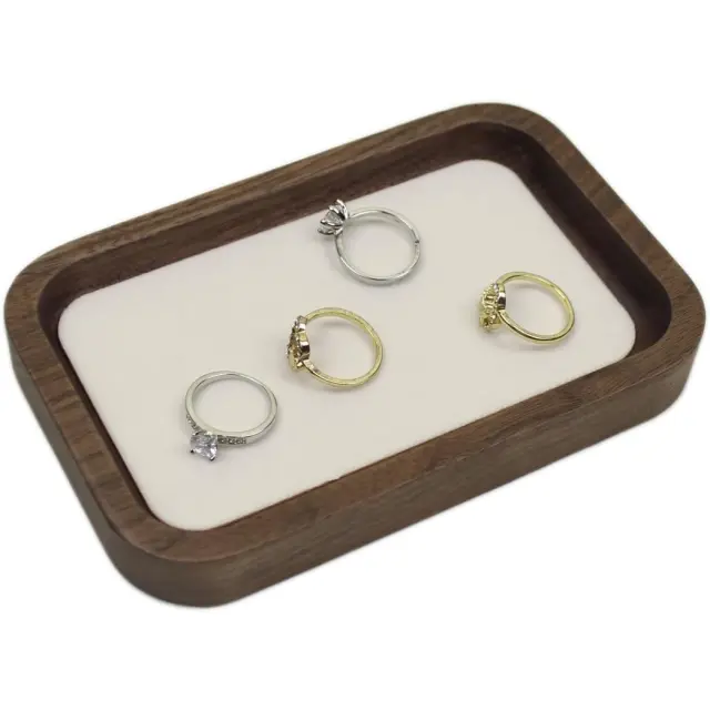 Vīriešu rotaslietu paplāte | Valriekstu koka samta displejs | Richpack - vīriešu rotaslietu paplāte 5