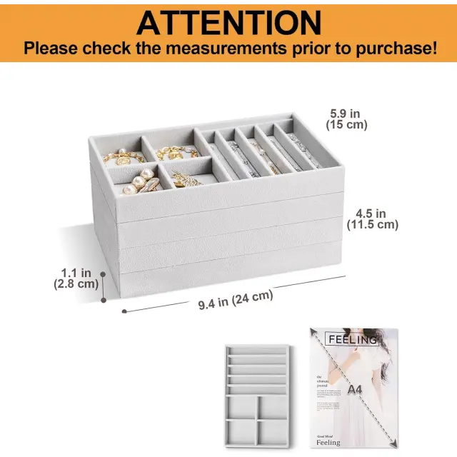 Stacking Jewelry Trays | Velvet Stackable Display Trays | Richpack - stacking jewelry trays 2