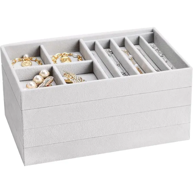 Stacking Jewelry Trays | Velvet Stackable Display Trays | Richpack - stacking jewelry trays 3