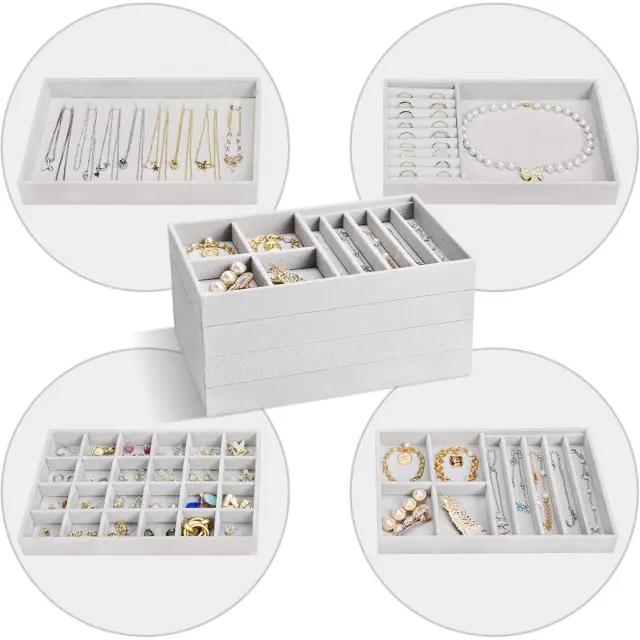 Stacking Jewelry Trays | Velvet Stackable Display Trays | Richpack - stacking jewelry trays 4