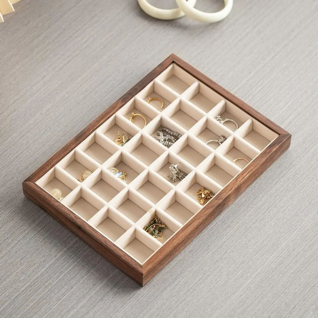 Modern Wood Jewelry Display Tray | 9.8