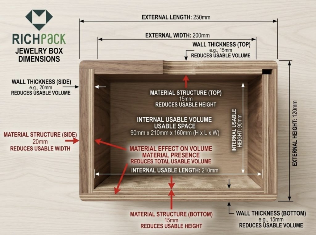 What Are the Standard Dimensions for Jewelry Boxes? - Relying on External Dimensions