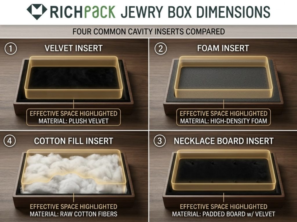What Are the Standard Dimensions for Jewelry Boxes? - What Different Insert Types Do to Interior Space