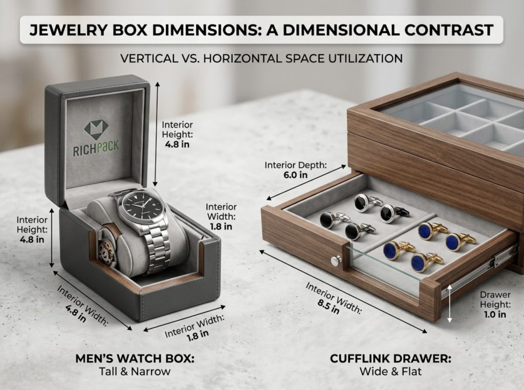 What Are the Standard Dimensions for Jewelry Boxes? - What Dimensions Do Men's Jewelry Boxes Need