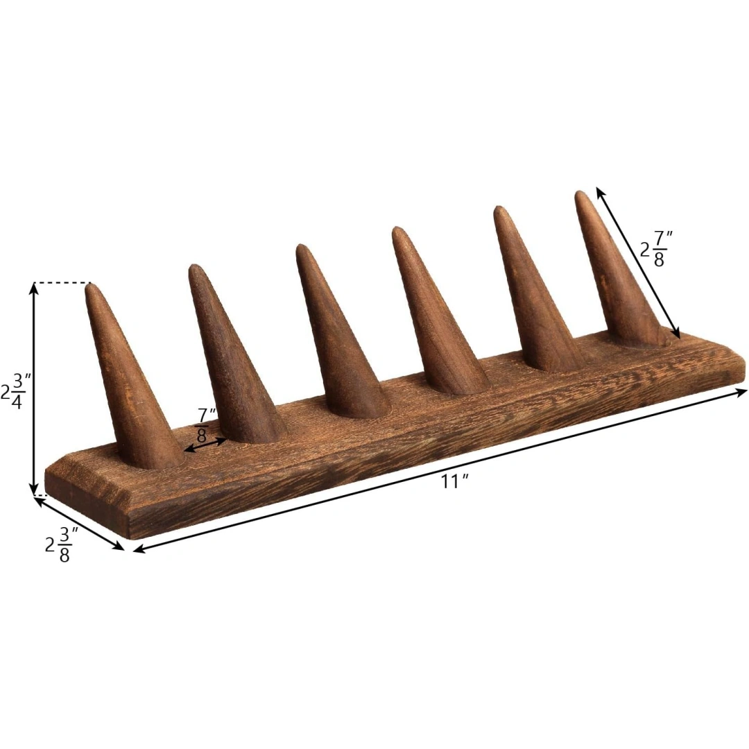 Jewelry Holder in Rustic Brown Wood | Slim Jewelry Display Organizer for Retail Showcase | Richpack - jewelry holder rings 2