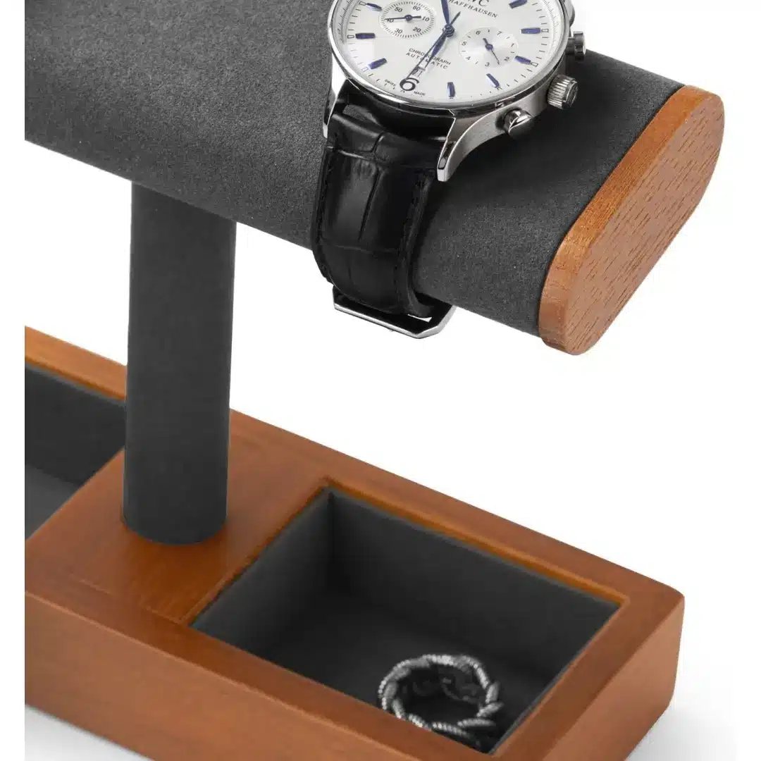 Vassoio espositivo per gioielli – Legno massello grigio con microfibra | Richpack Premium Packaging - supporti ed espositori per gioielli​ 4