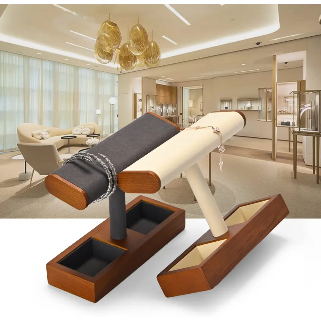 Vassoio espositivo per gioielli – Legno massello grigio con microfibra | Richpack Premium Packaging - supporti ed espositori per gioielli​ 5