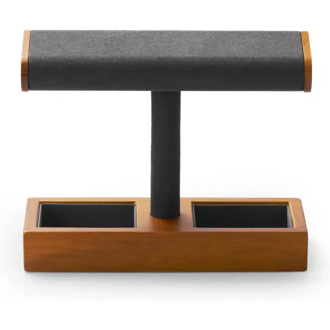 Jewelry Display Tray – Solid Wood Gray with Microfiber | Richpack Premium Packaging - jewelry stands and displays​
