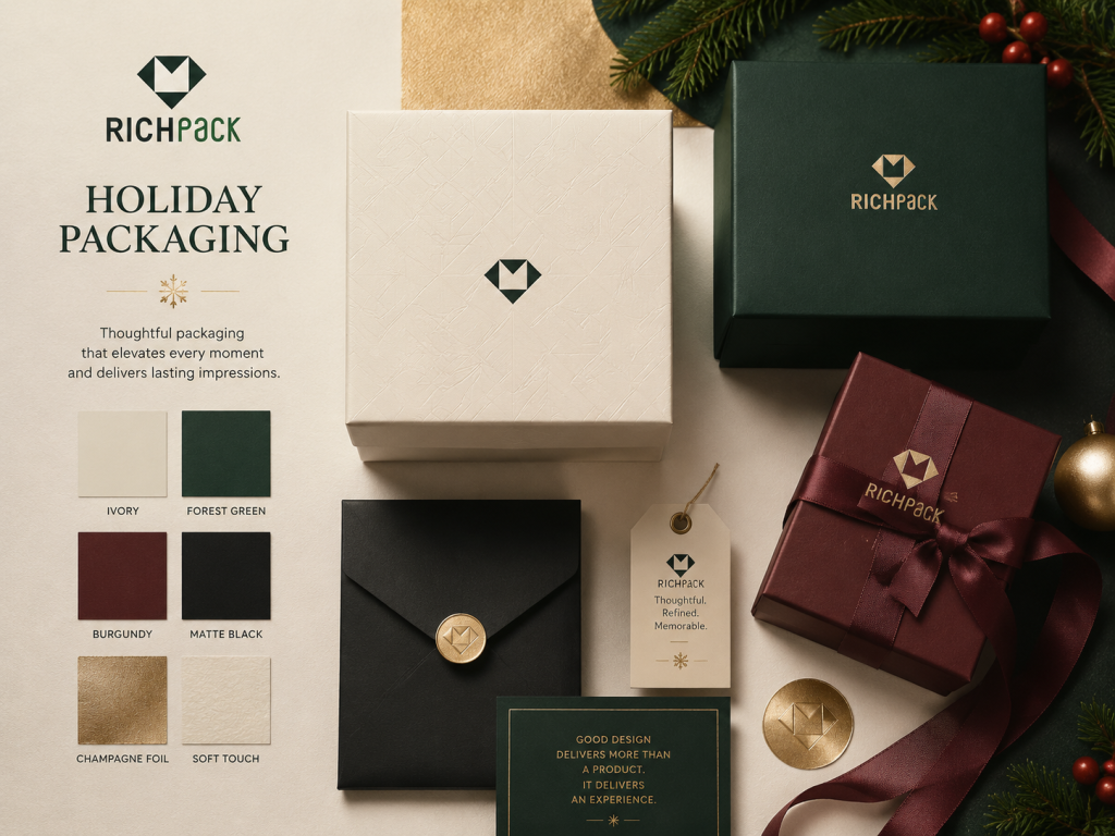 La guía definitiva para diseñar envases festivos navideños: mantenga el logotipo legible.