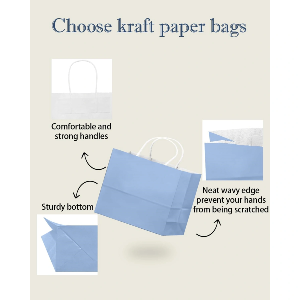 Blue Paper Shopping Bags for Jewelry Packaging | Elegant Blue Gift Bags | Richpack - blue paper shopping bags 3