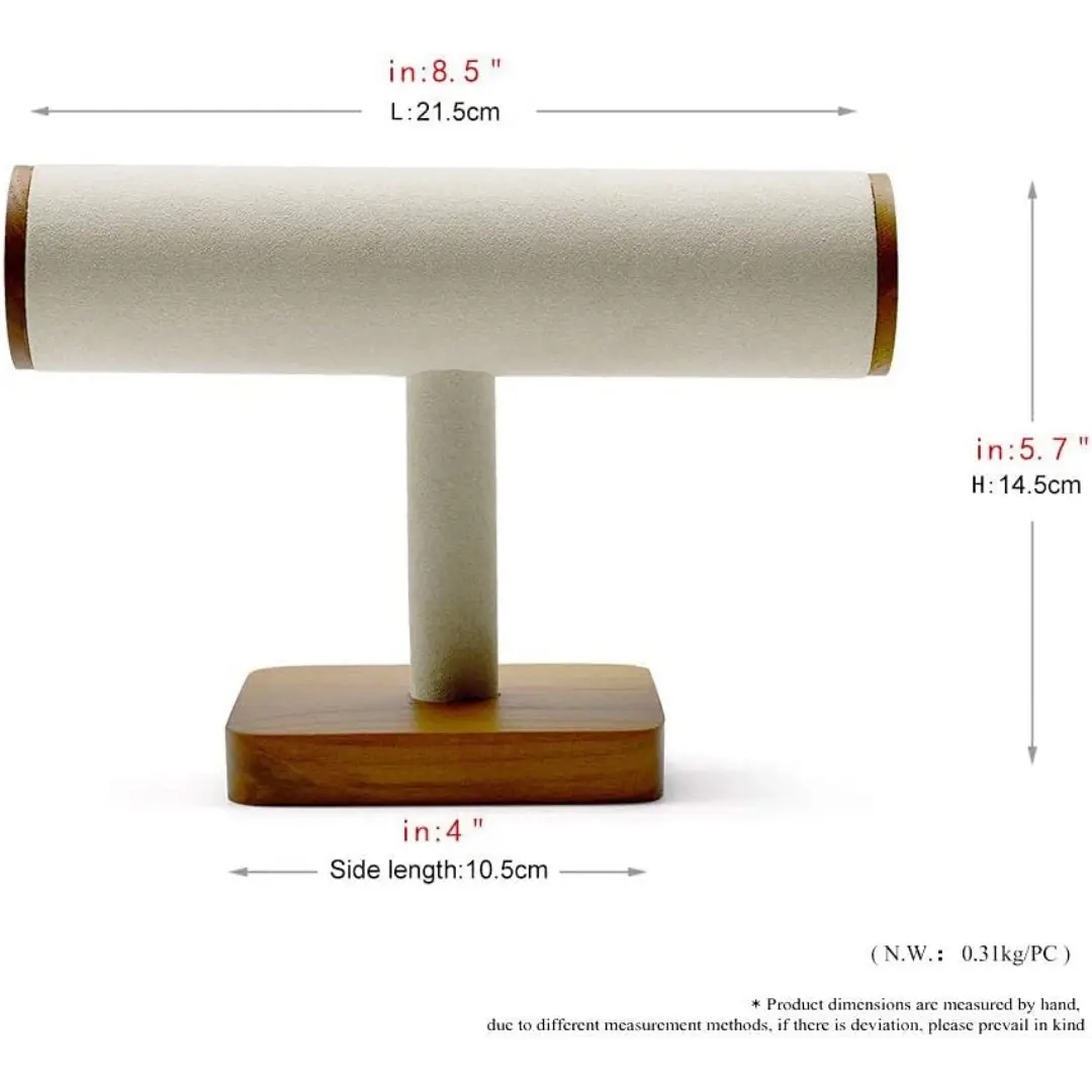 Bracelet Holder in Glass & Wood | T-Shape Bracelet Display Stand for Retail Showcase | Richpack - bracelet holder 5