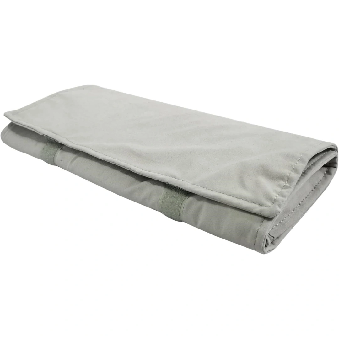 グレーベルベットのジュエリーロール｜旅行用ジュエリーオーガナイザー＆収納ラップ｜Richpack - ジュエリーロール 4