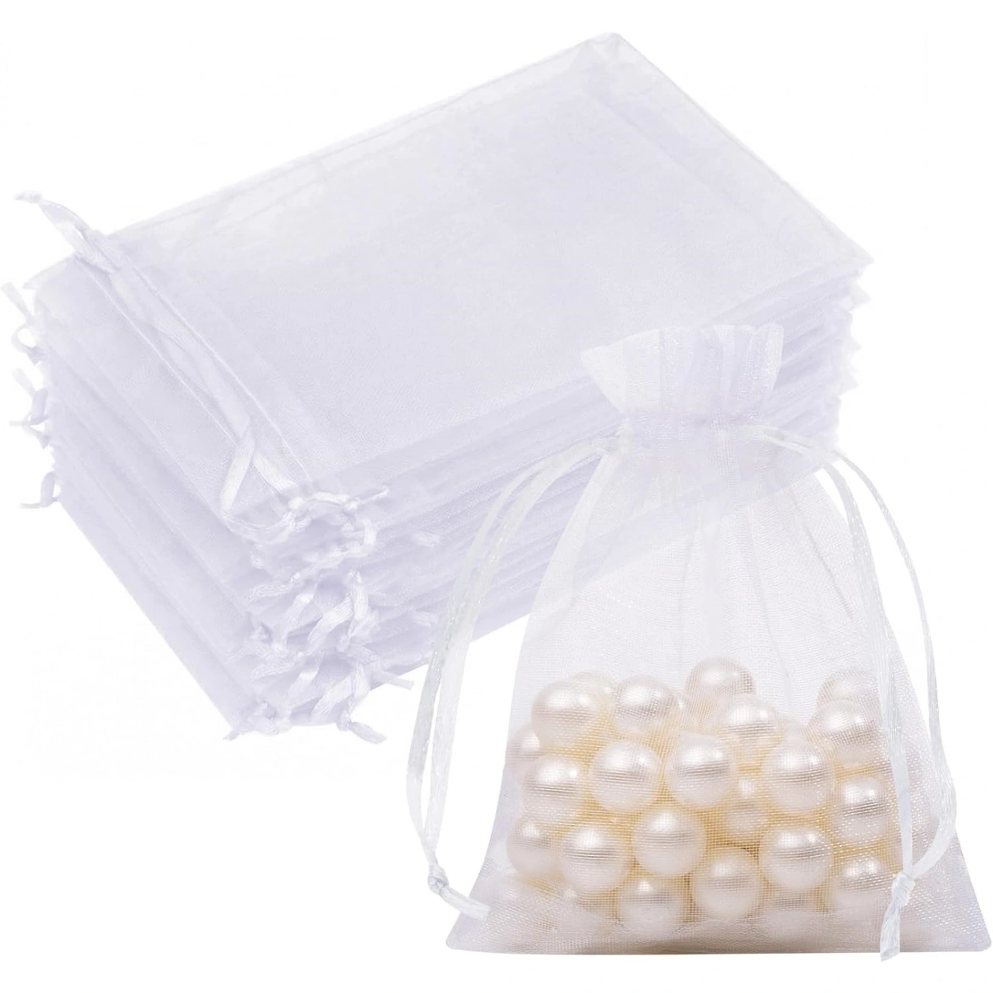 Bespoke Custom Jewelry Pouches for Protecting Your Jewelry | Customized Pouch Design - white organza pouch
