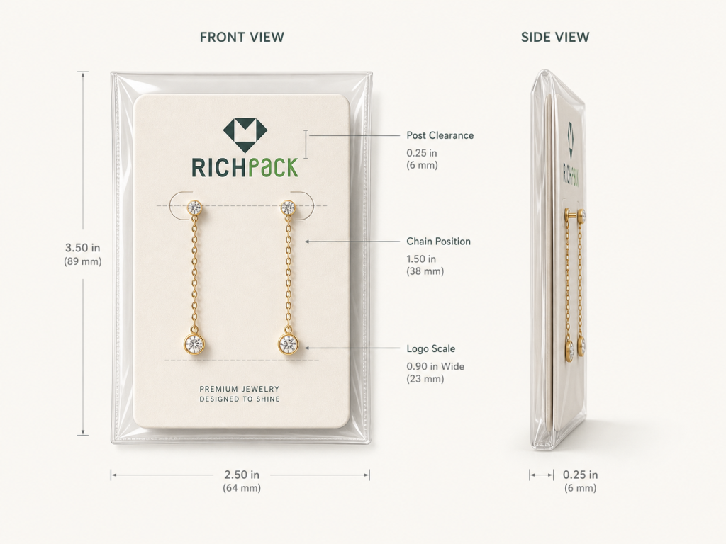 10 Creative Jewelry Packaging Ideas for Small Businesses - Branded Jewelry Cards With Protective Sleeves